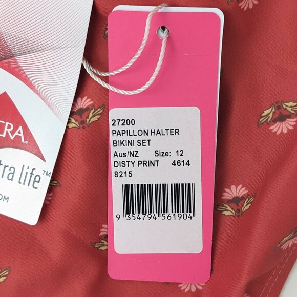 Seafolly Papillon Halter Bikini Set, Disty Print, Girls 12 - Picture 3 of 3